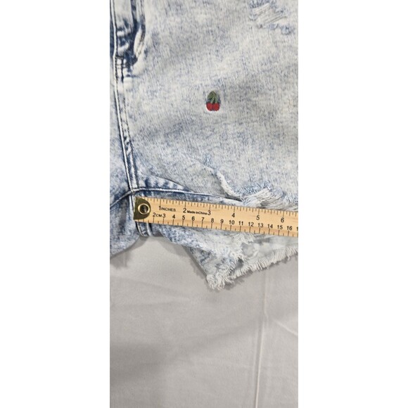 Judy Blue Denim Shorts Embroidered Cherries Distressed Stonewashed Plus Size 1XL - Picture 13 of 16